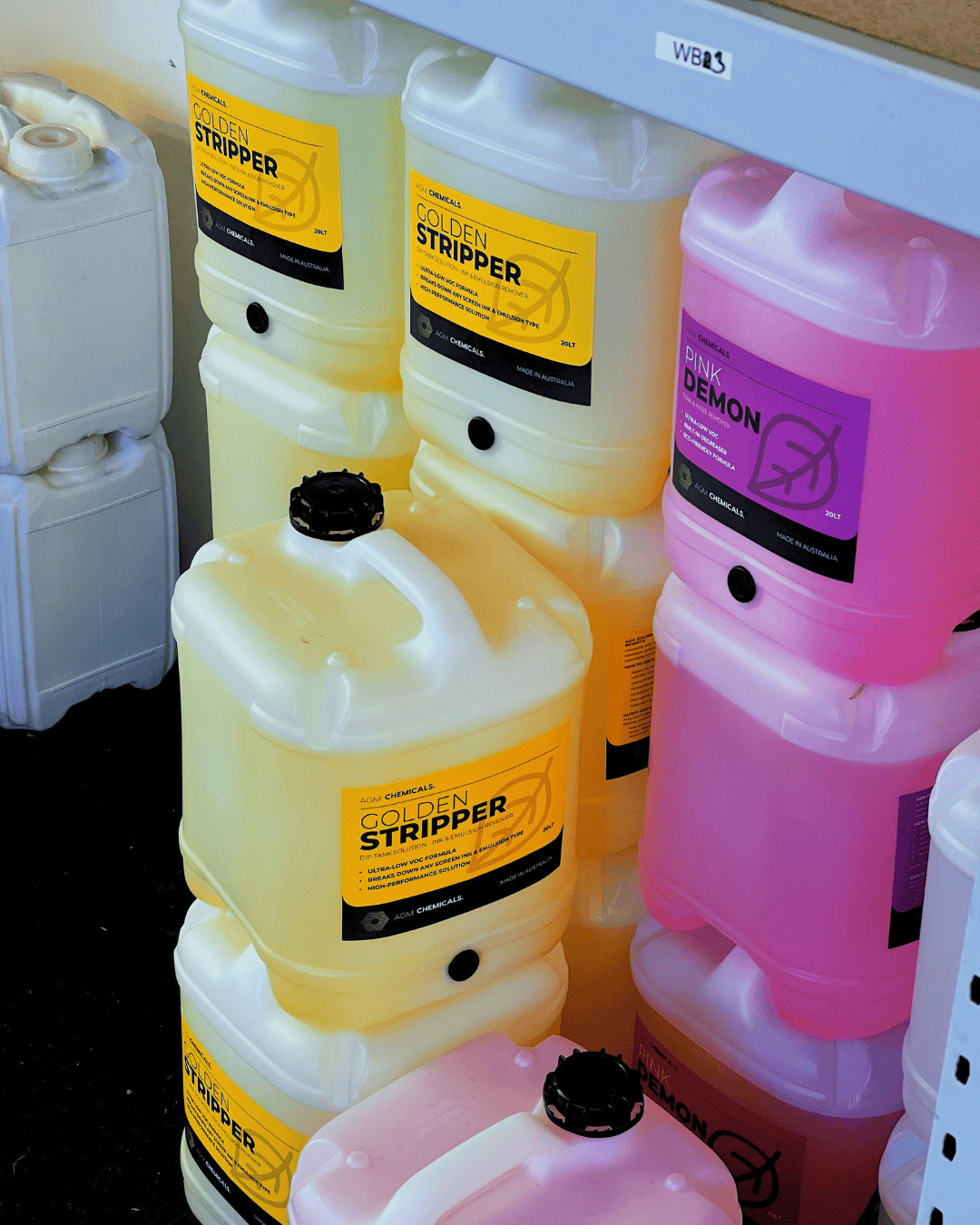 AGM Chemicals on shelf