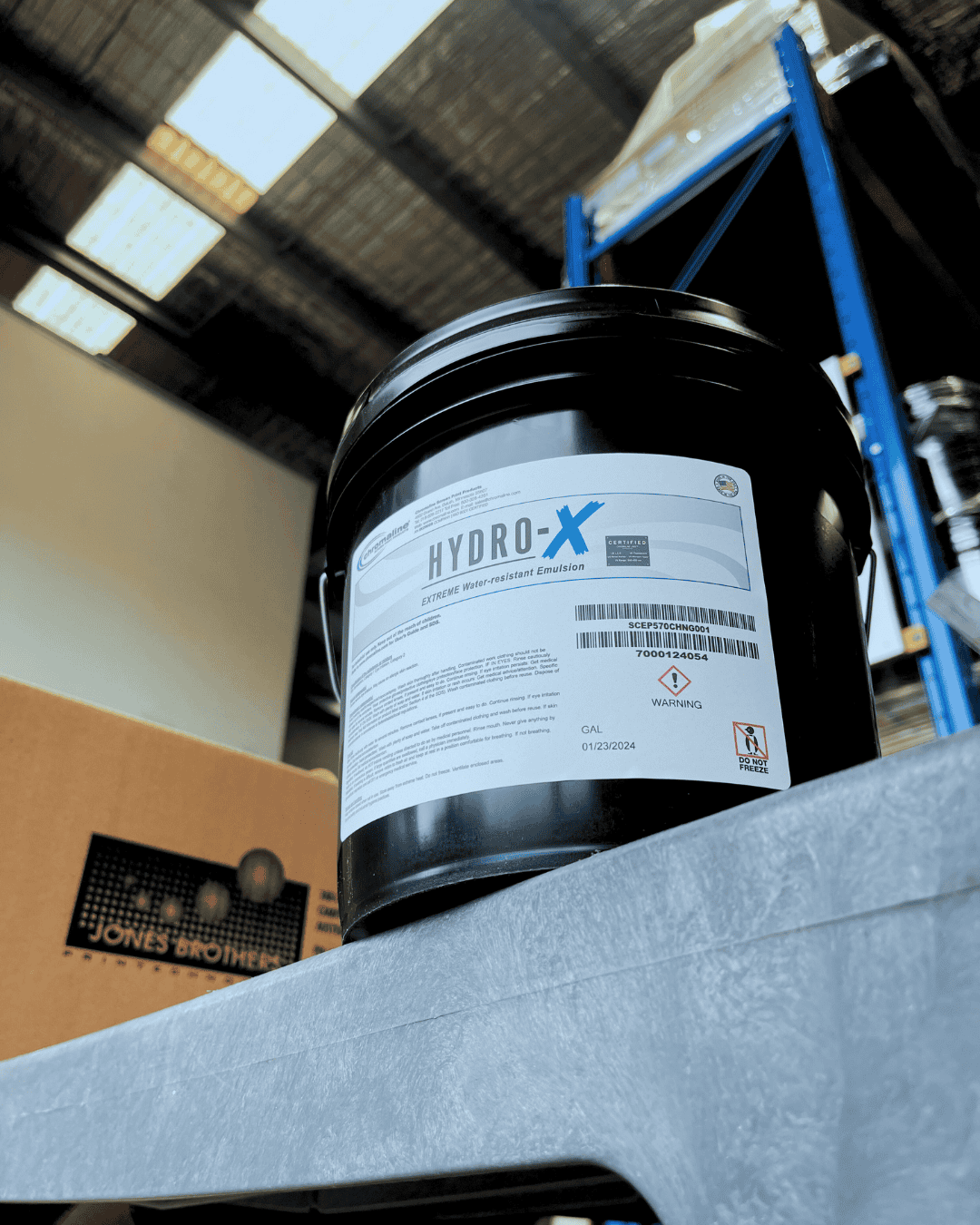 Hydro-X Blue emulsion — side view