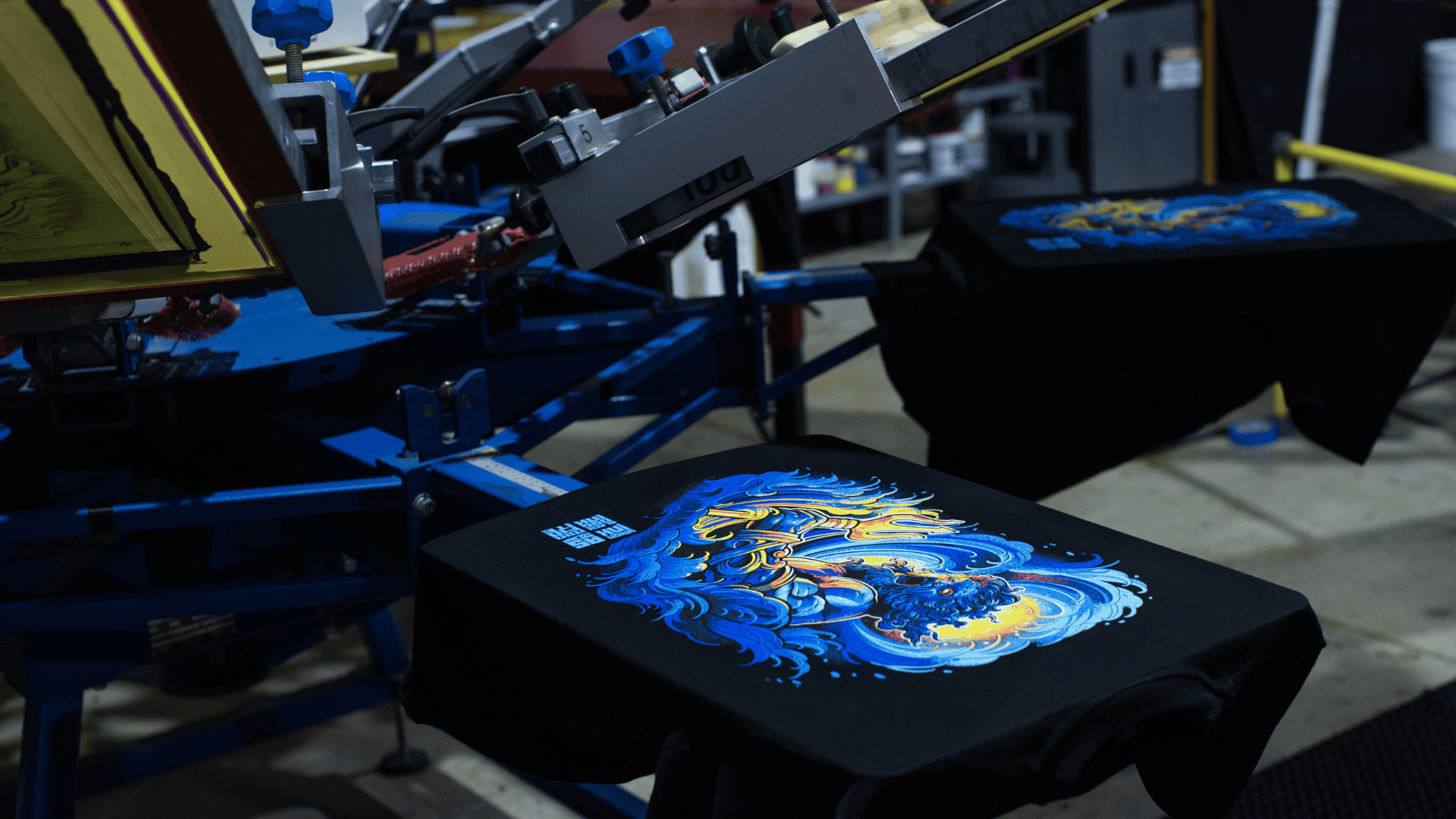 Commercial screen printing production