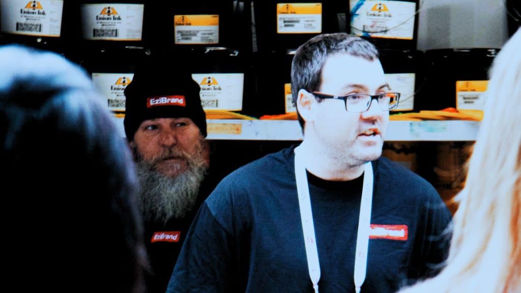 Lachlan Rae from EziBrand featured in the Jones Brothers Behind The Mesh series, sharing his screen printing business journey and production mindset.