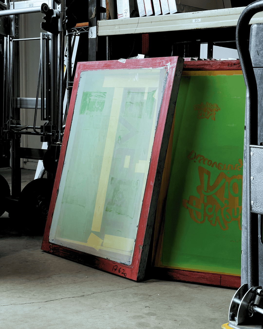 Screen printing work in a growing print shop